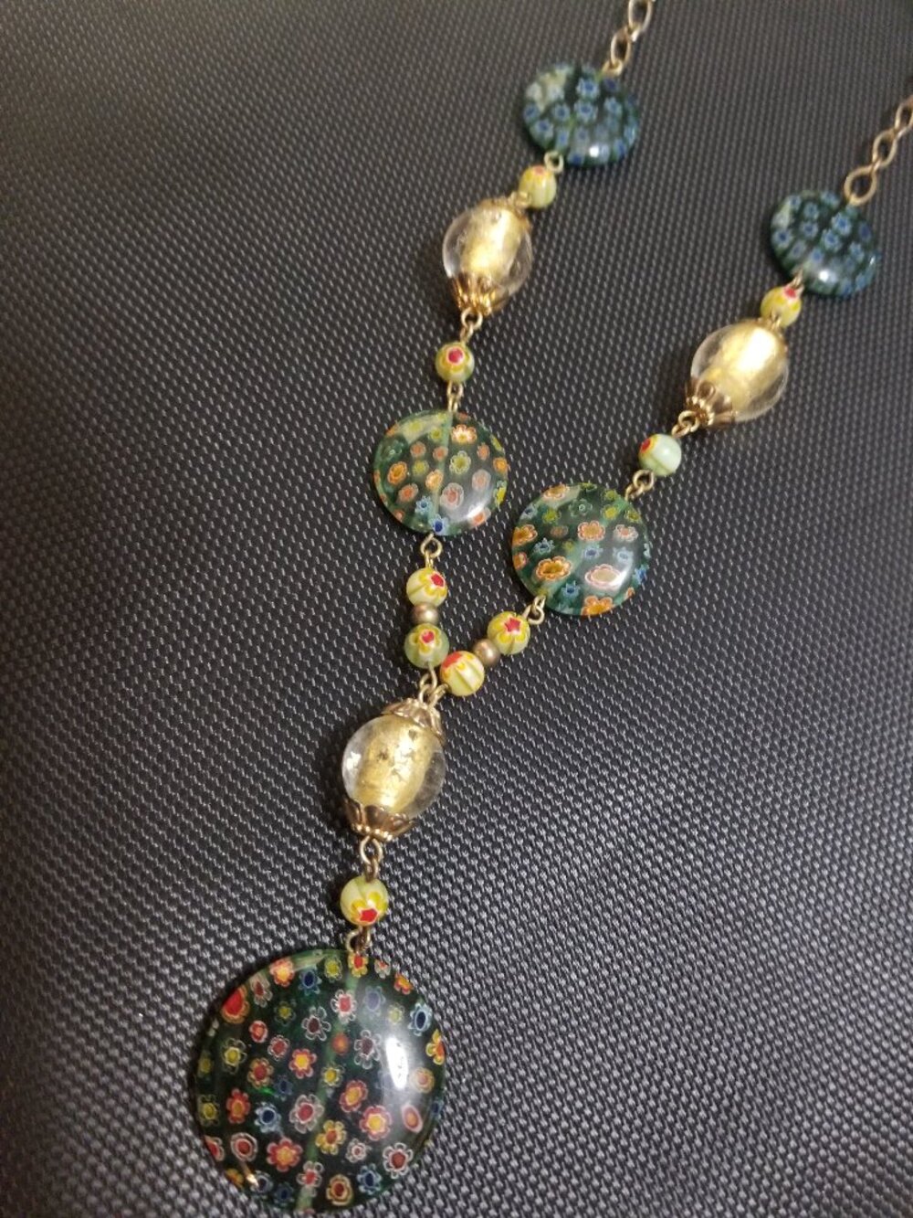 HTF: Rare: Luxury Vintage Murano-Glass-Chain Necklace Collector's Item